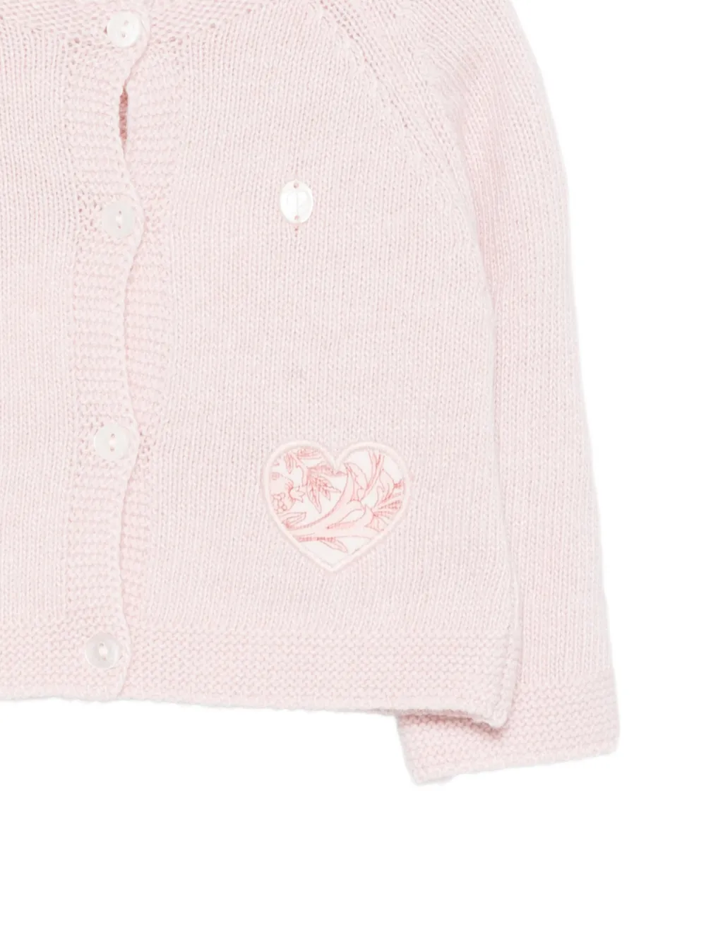 Patachou heart-patch raglan-sleeve cardigan Roze