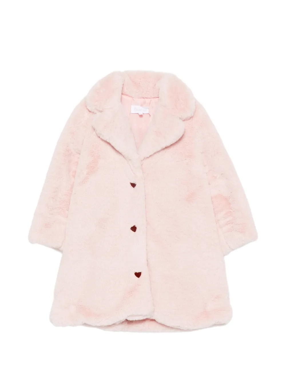 Patachou faux-fur heart-button jacket - Rose Patachou faux-fur heart-button jacket - Rose