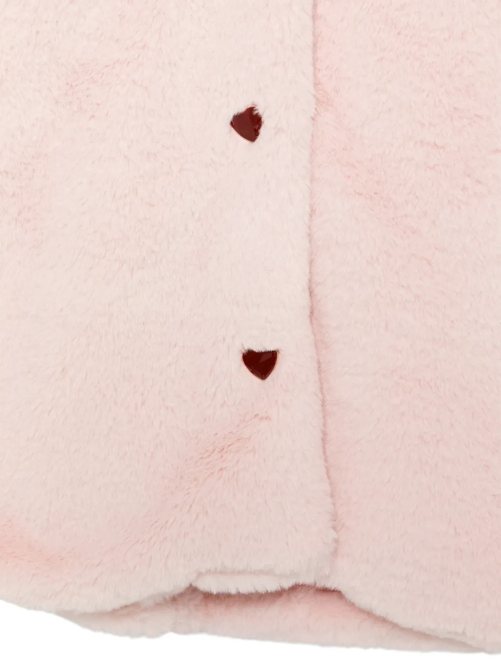 Patachou faux-fur heart-button jacket Roze