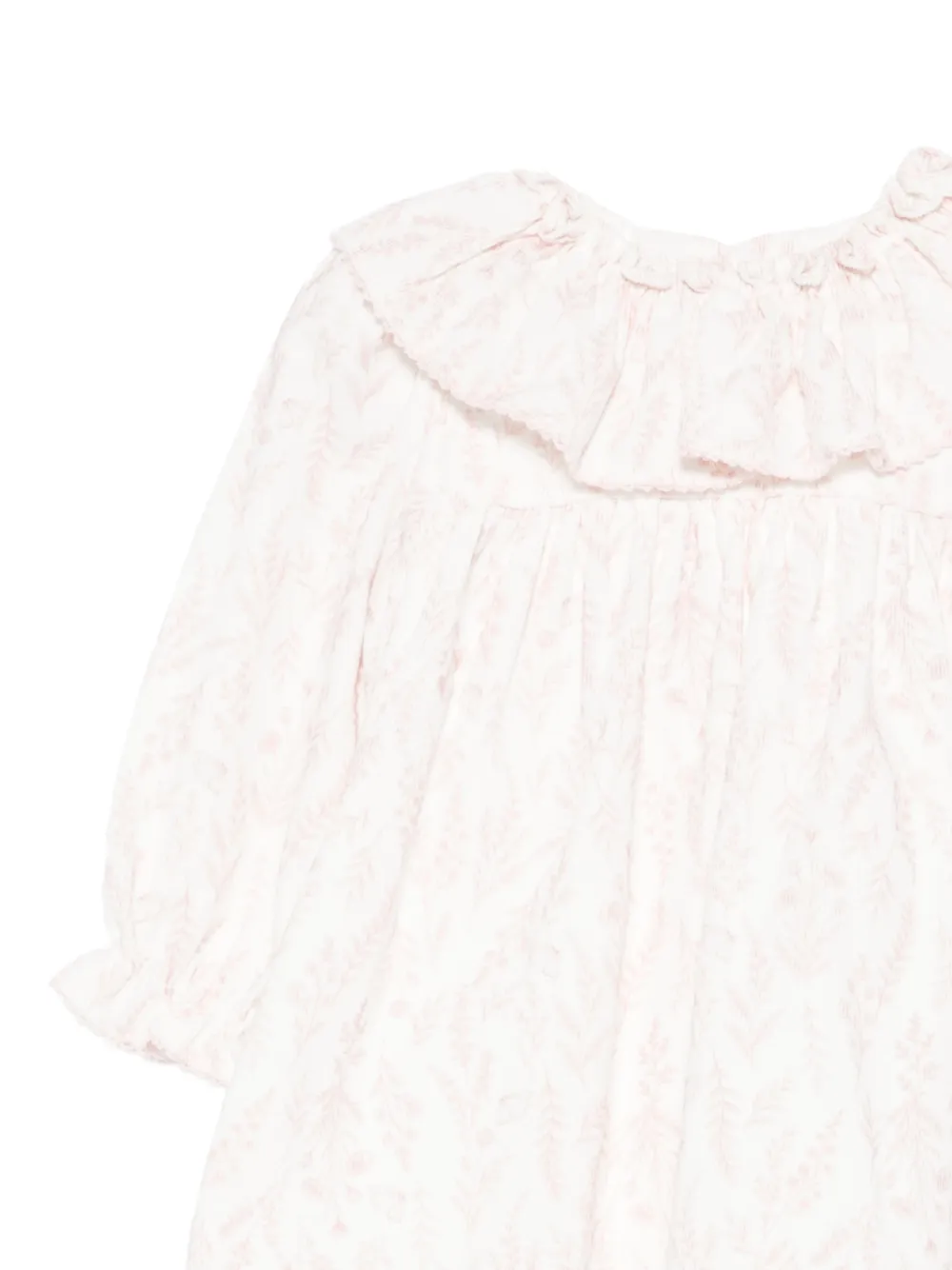 Patachou Jurk met bloemenprint en ruches Beige