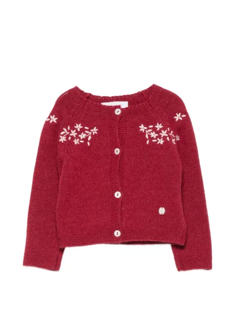 Patachou floral-embroidered cardigan