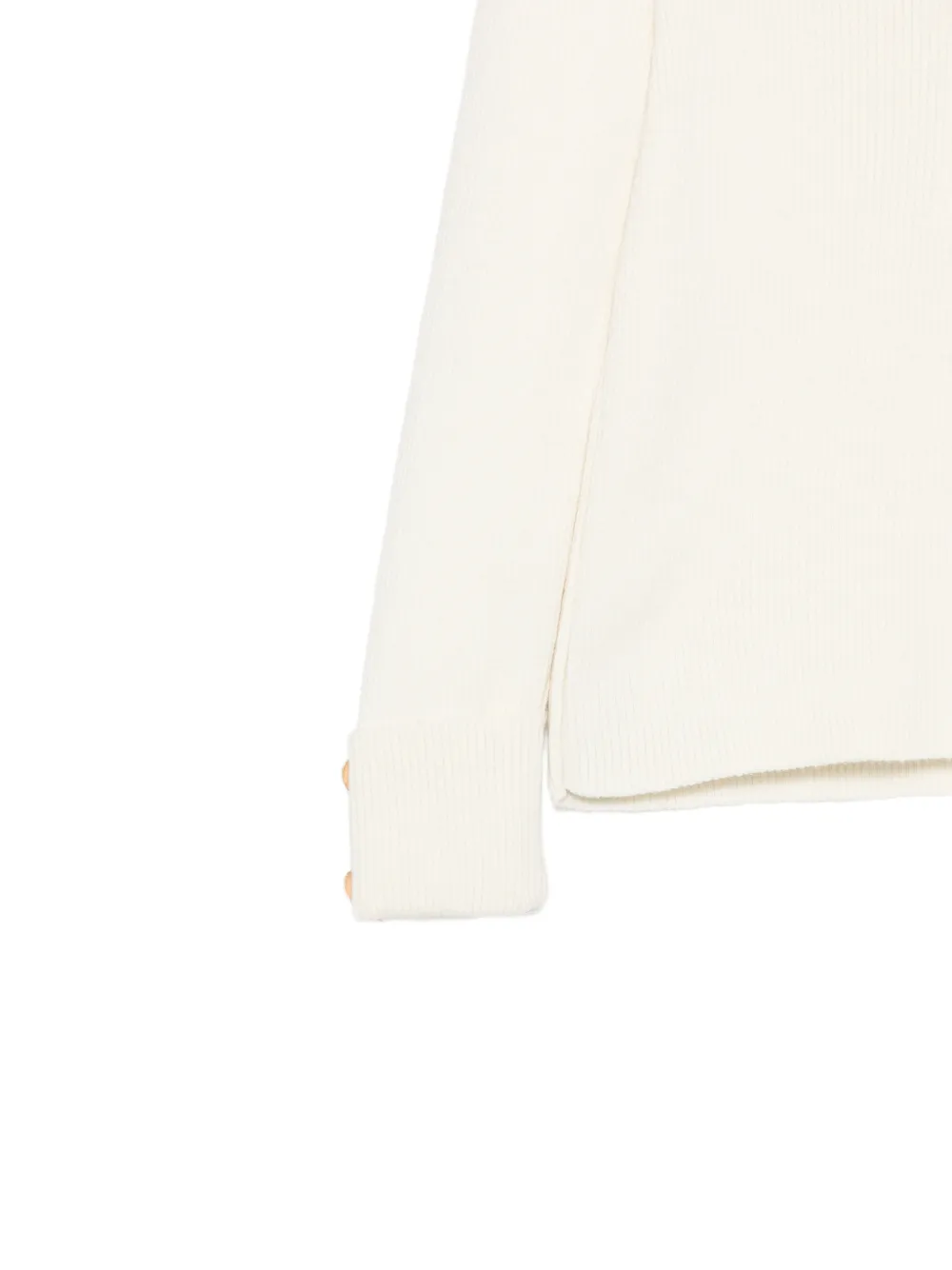 Patachou Geribbelde trui met hartvormige knoop Beige