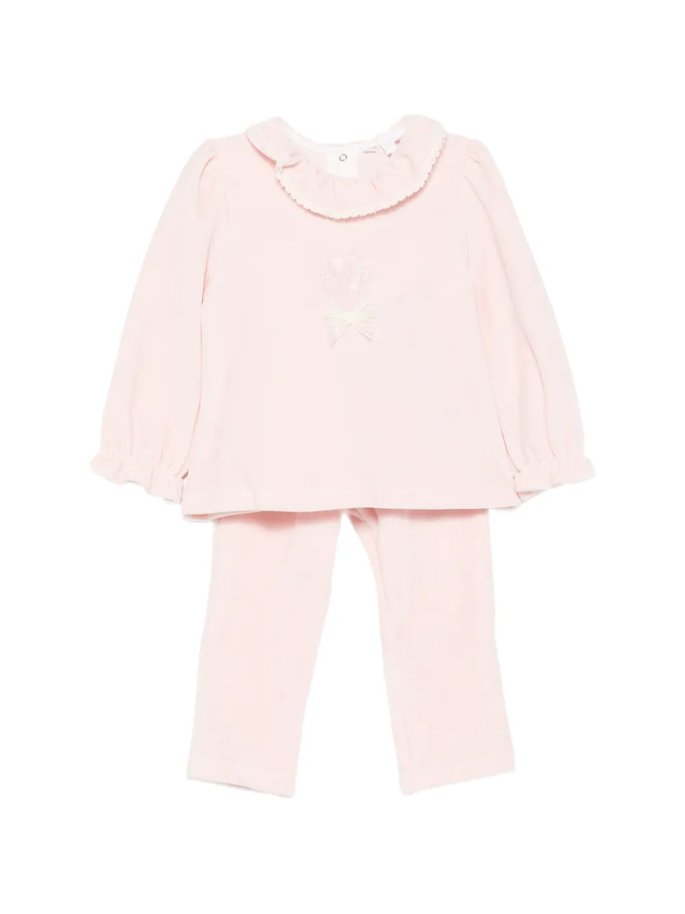 Patachou ruffled bow-detail tracksuit set - Rosa