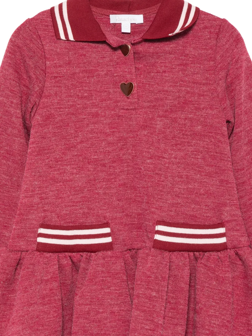 Patachou Jurk met hartvormige knoop en gestreepte afwerking Rood