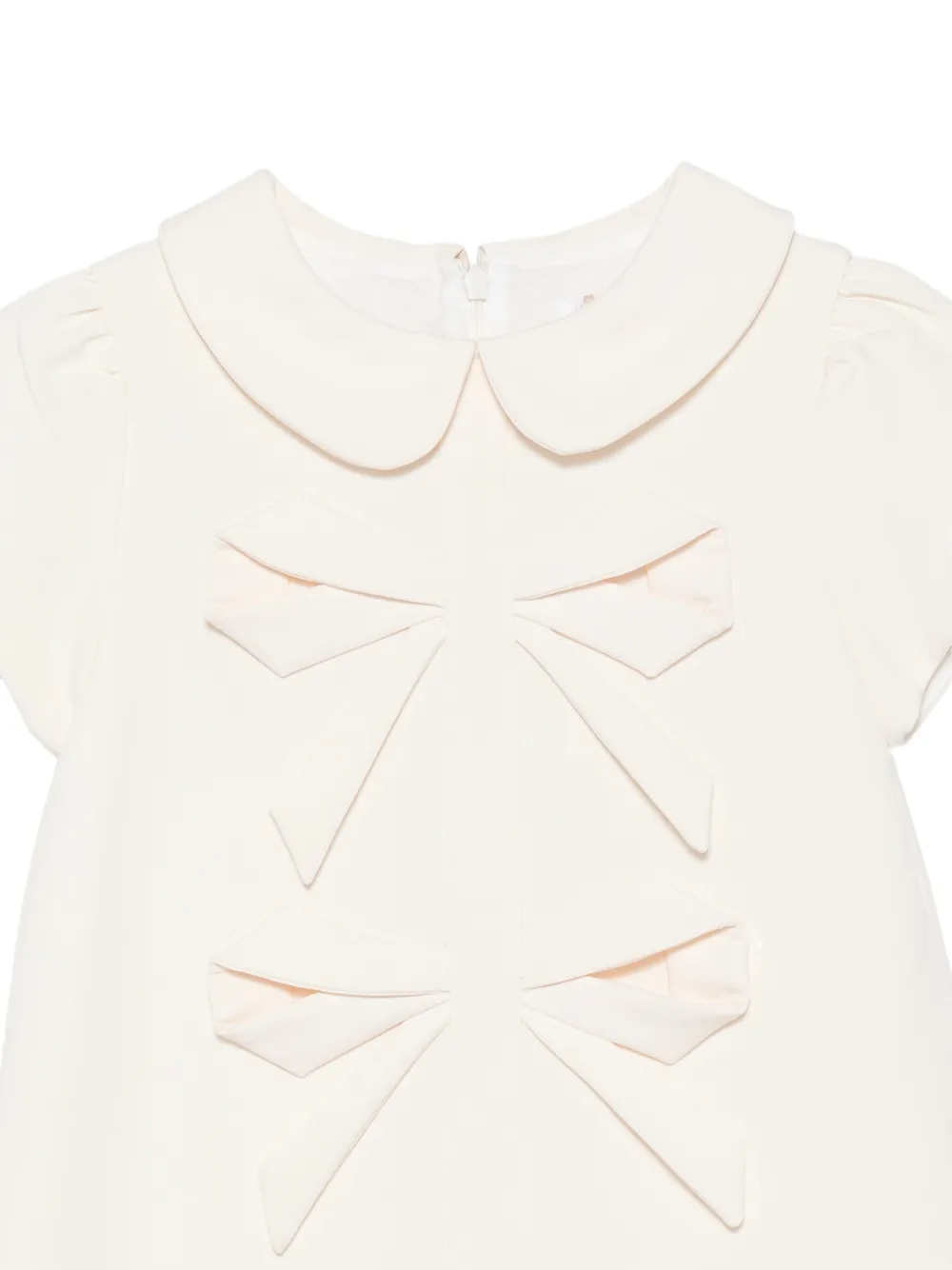 Patachou Jurk met Peter Pan-kraag en strik Beige