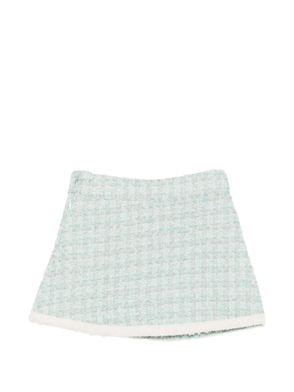 Patachou bouclé-knit faux-pearl skirt Blauw