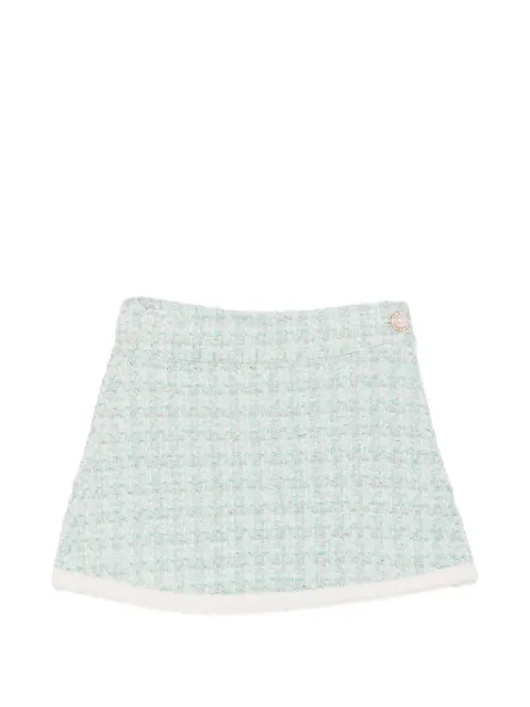Patachou bouclé-knit faux-pearl skirt