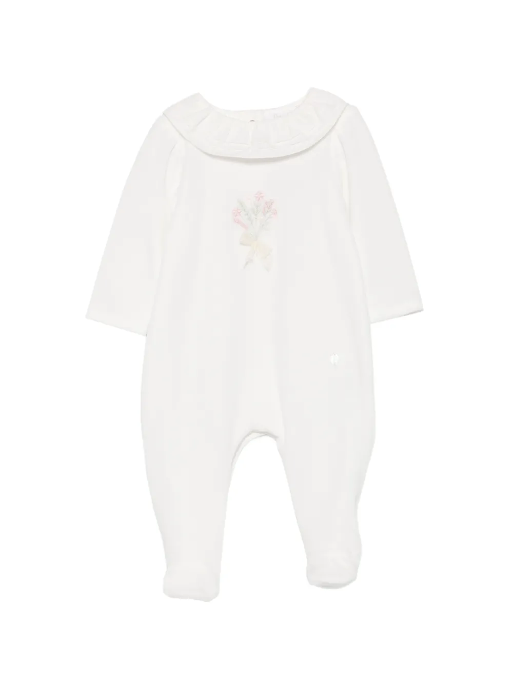 Patachou pyjama volanté à fleurs brodées - Blanc Patachou pyjama volanté à fleurs brodées - Blanc