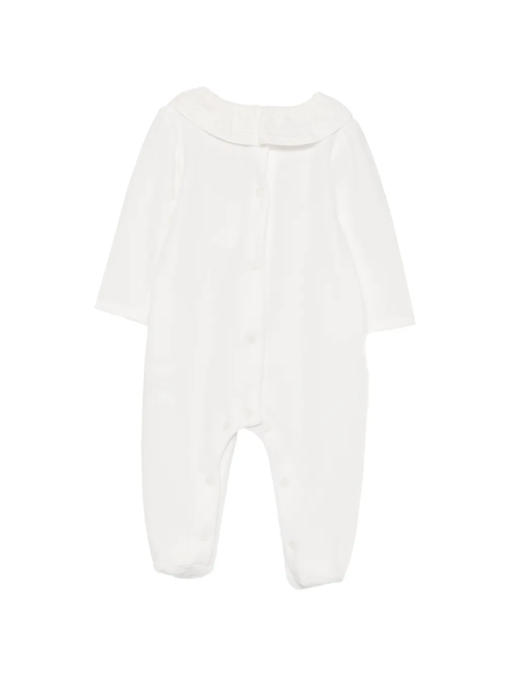 Patachou Pyjama met ruchekraag en geborduurde bloemen Wit