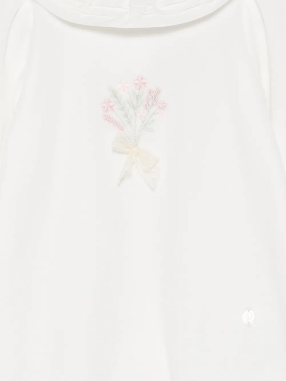 Patachou Pyjama met ruchekraag en geborduurde bloemen Wit
