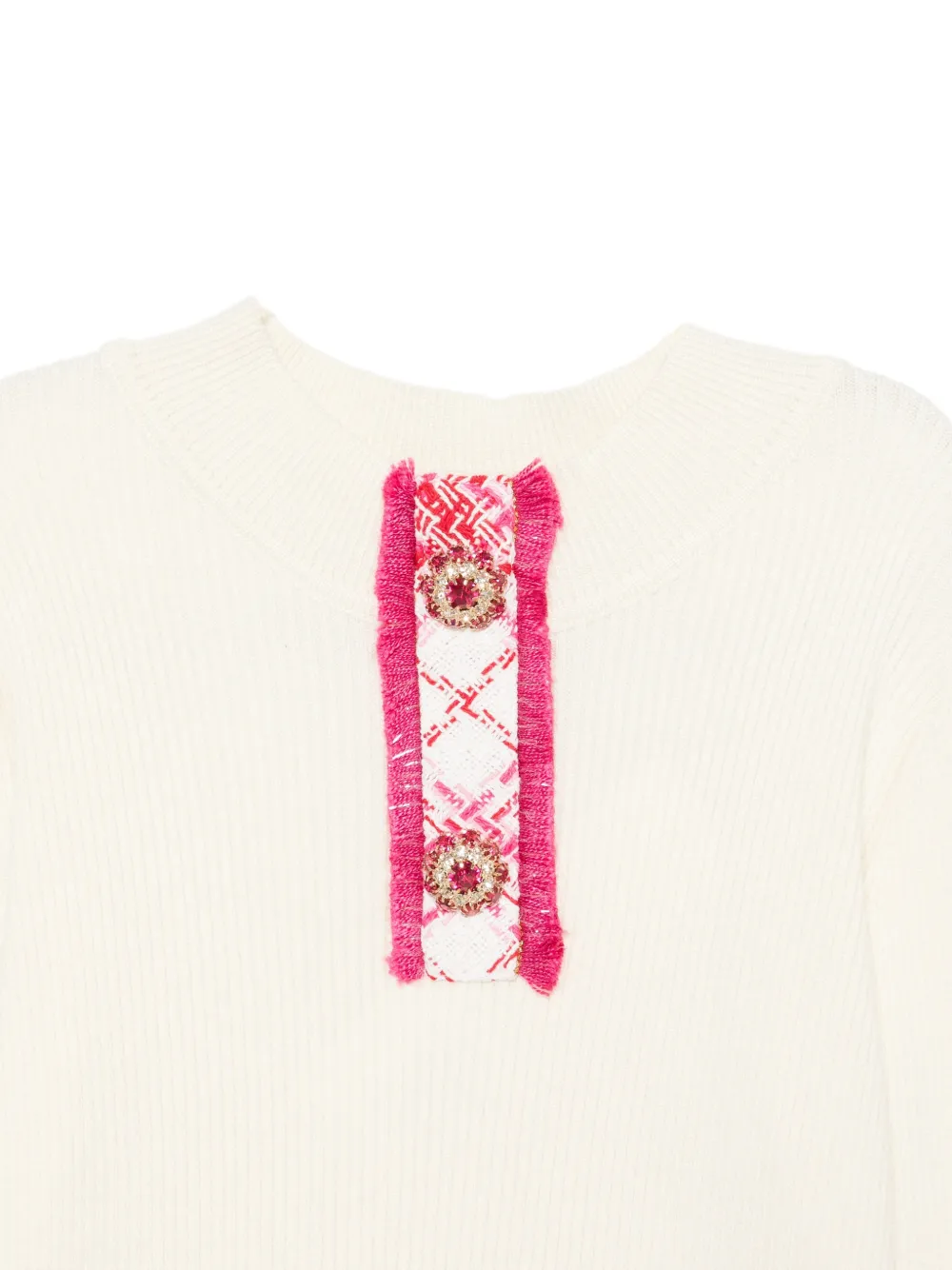 Patachou Trui met tweedafwerking en verfraaiing Beige