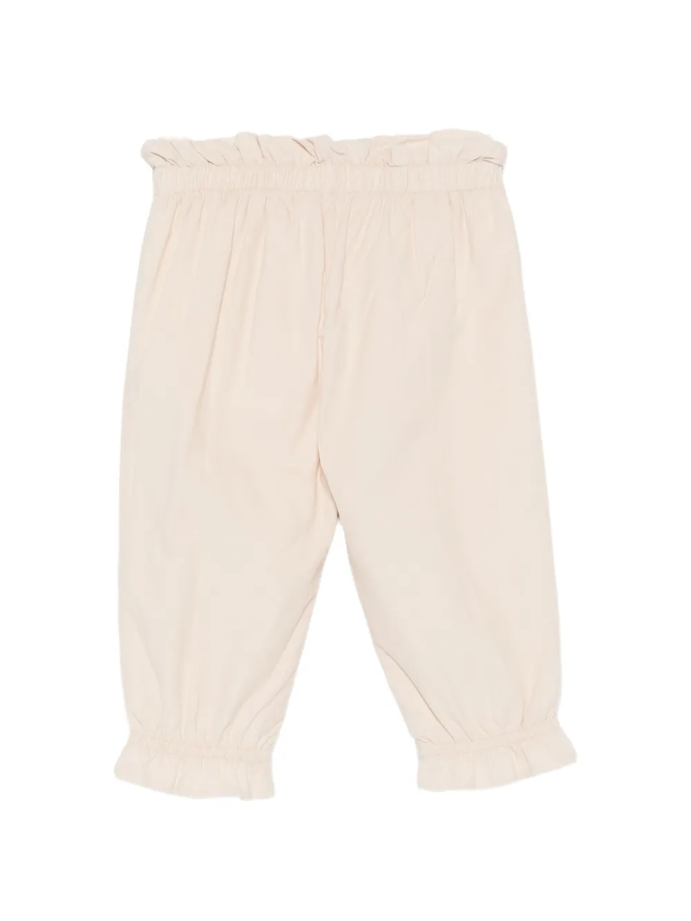Patachou ruffled-trim corduroy trousers Beige