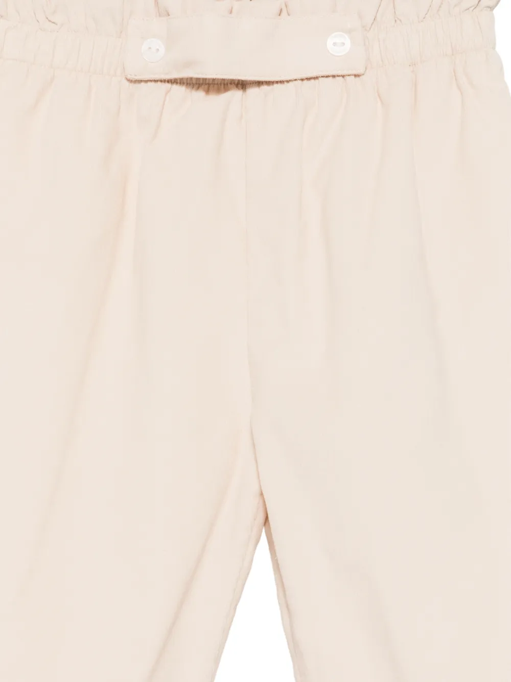 Patachou ruffled-trim corduroy trousers Beige