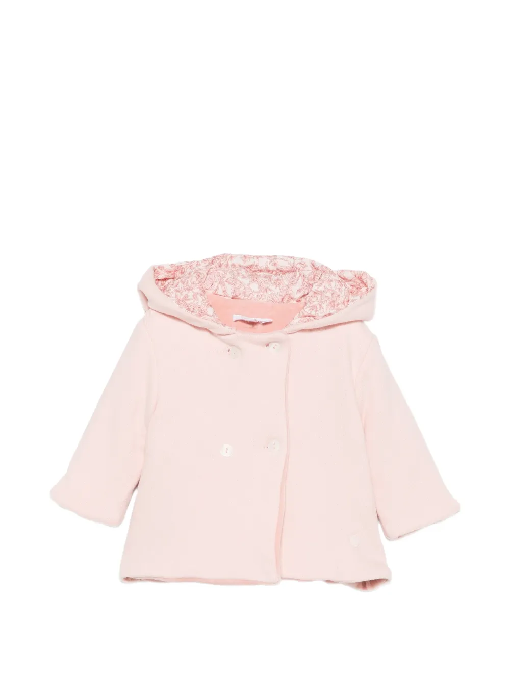 Patachou double-breasted hooded jacket - Rose Patachou double-breasted hooded jacket - Rose