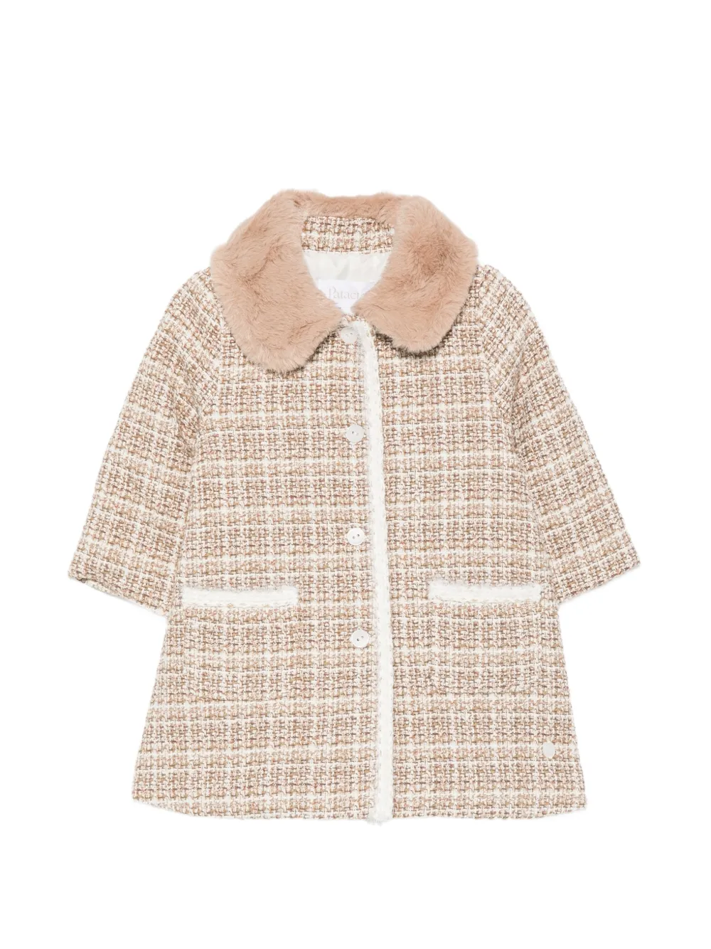 Patachou faux-fur collar tweed jacket - Tons neutres Patachou faux-fur collar tweed jacket - Tons neutres