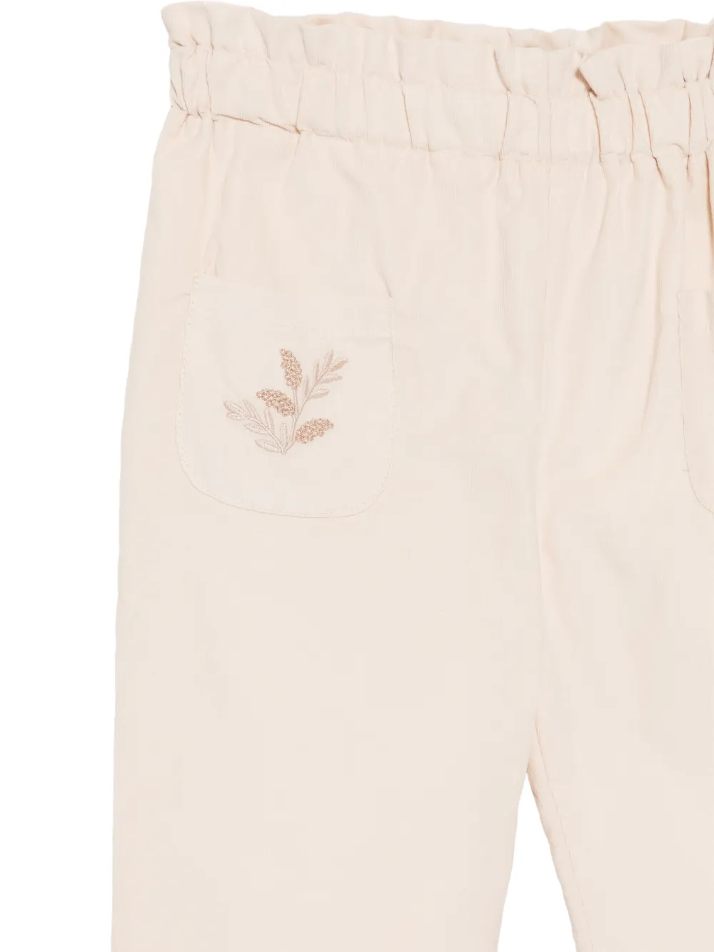Patachou embroidered corduroy trousers Beige