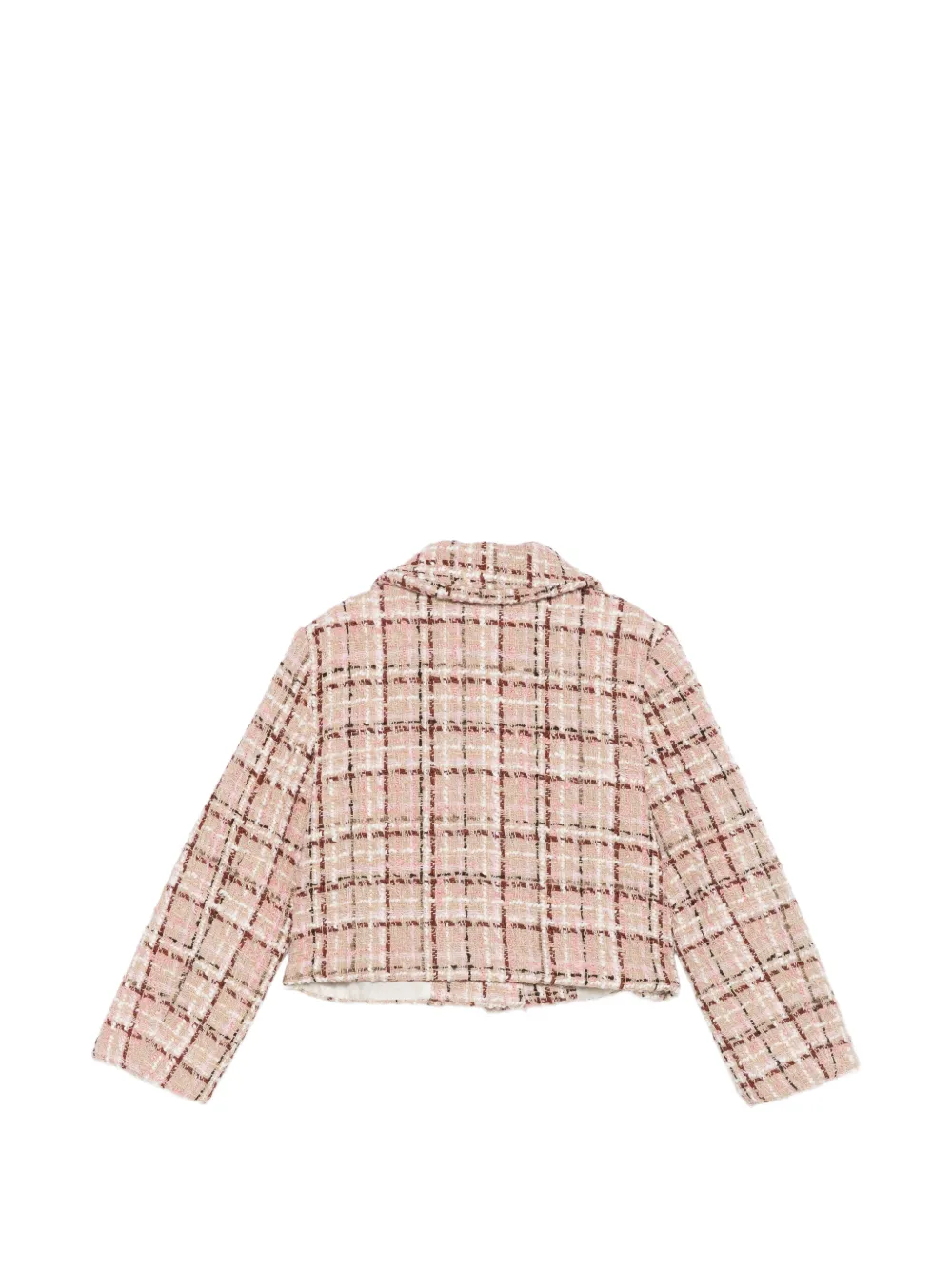 Patachou heart-button bouclé blazer Beige