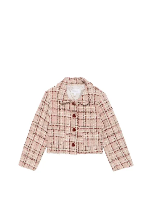Patachou heart-button bouclé blazer