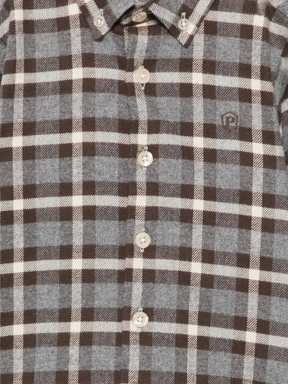 Patachou Geruit shirt met knopen Grijs