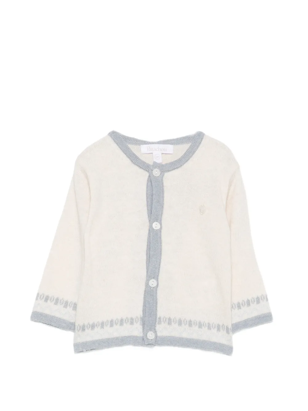 Patachou contrast-trim intarsia-knit cardigan - Tons neutres Patachou contrast-trim intarsia-knit cardigan - Tons neutres