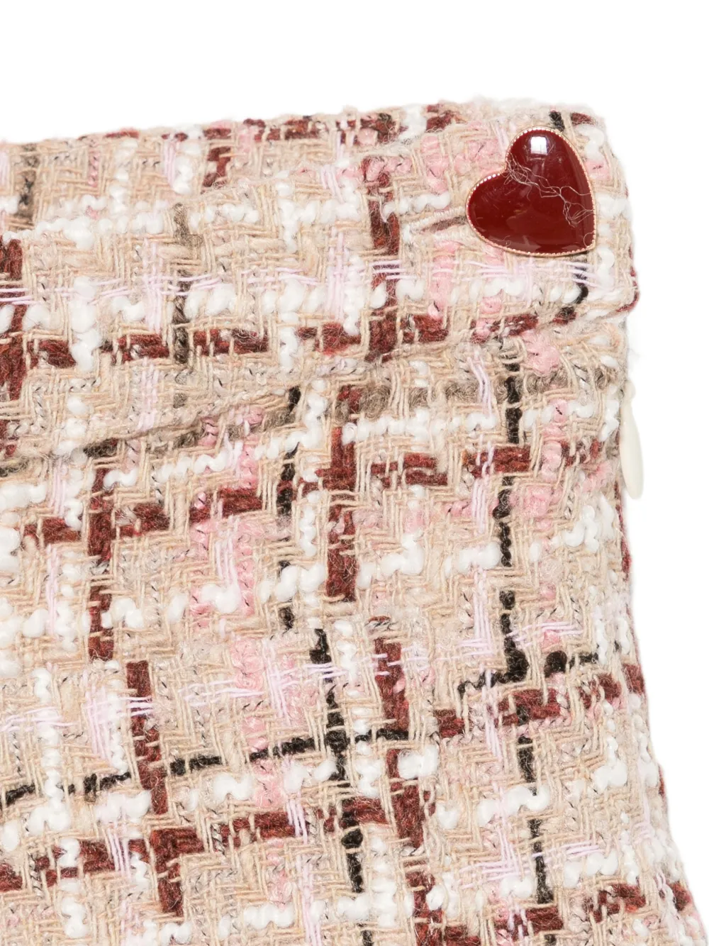 Patachou tweed heart-motif shorts Rood