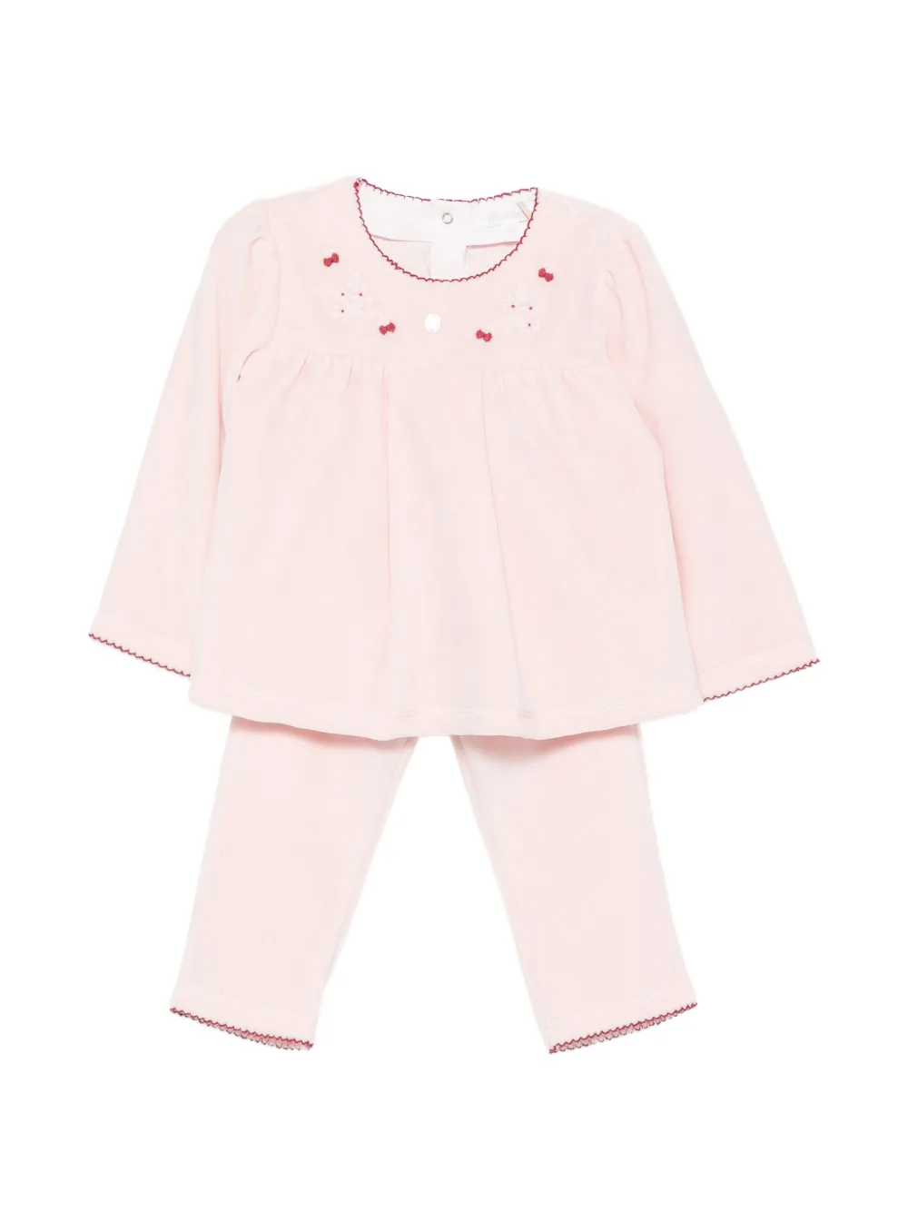 Patachou embroidered scallop-trim tracksuit set - Rosa