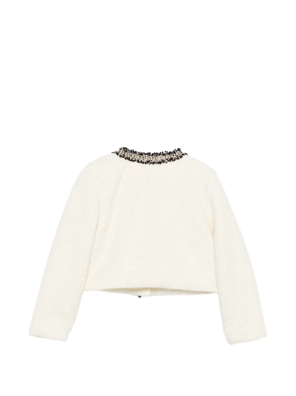 Patachou bouclé frayed jacket Beige