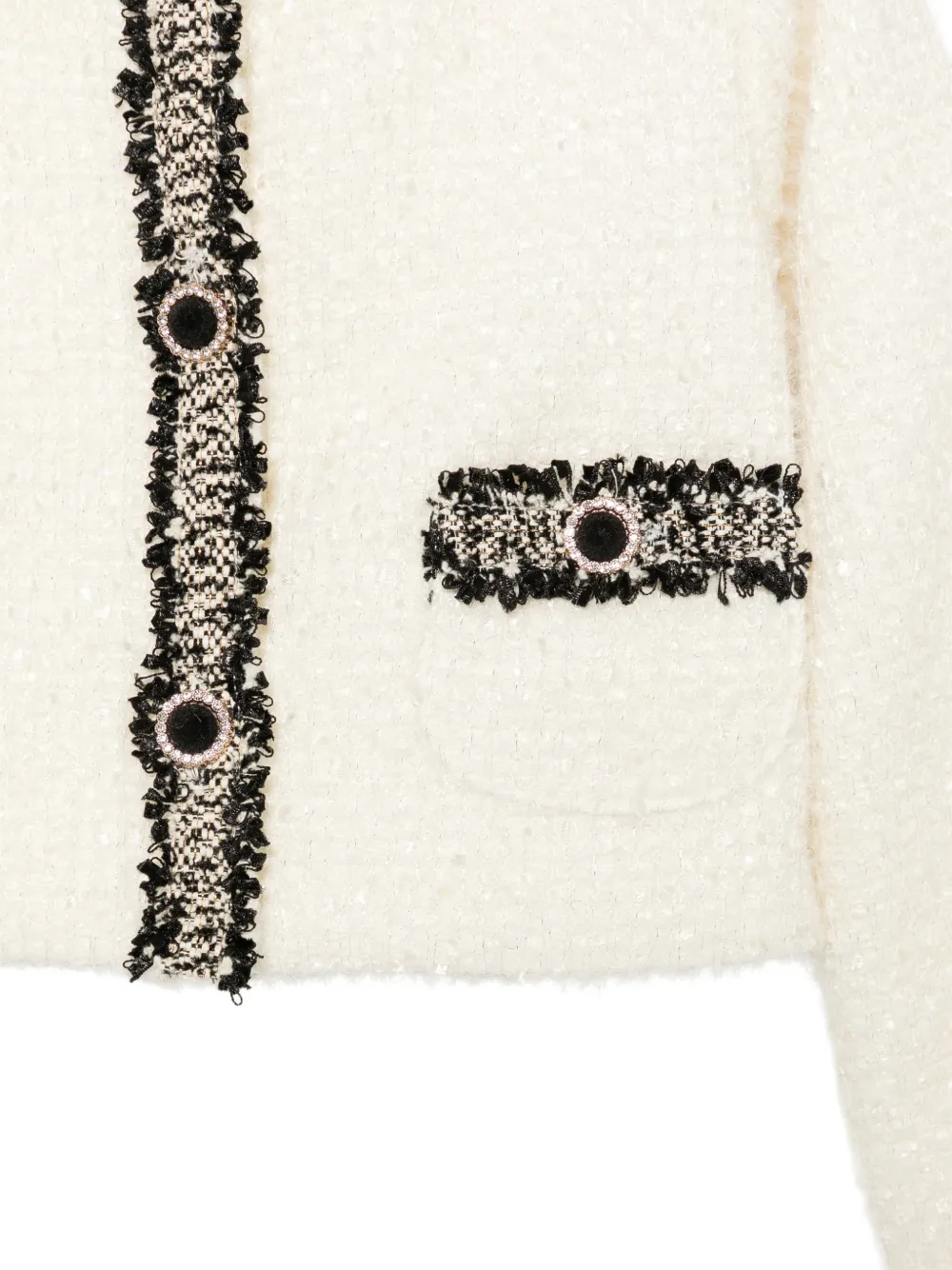 Patachou bouclé frayed jacket Beige