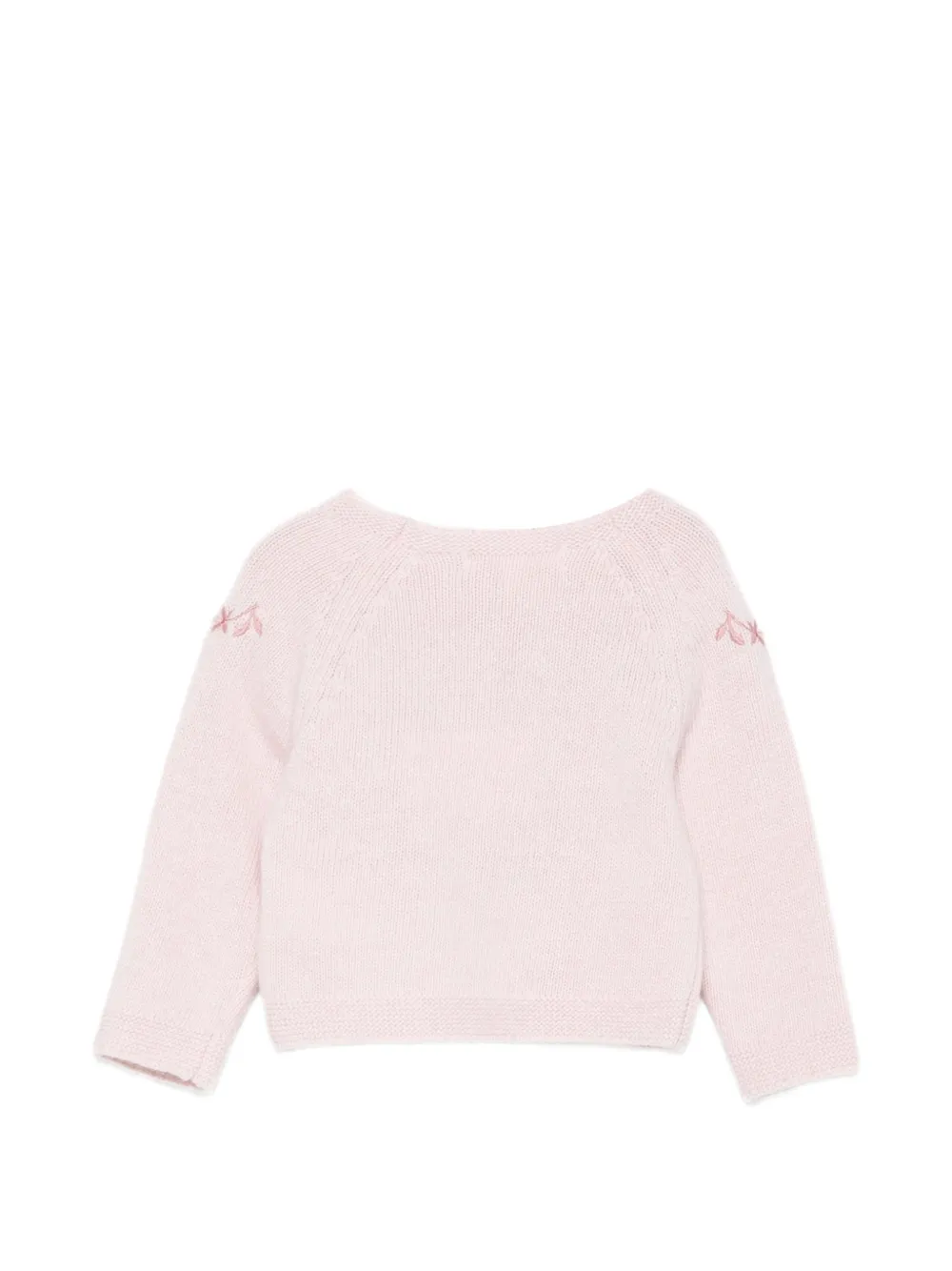 Patachou floral-embroidered knit cardigan Roze