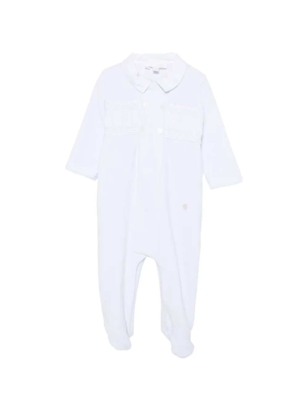 Patachou smocked double-breasted sleepsuit - Blanc Patachou smocked double-breasted sleepsuit - Blanc