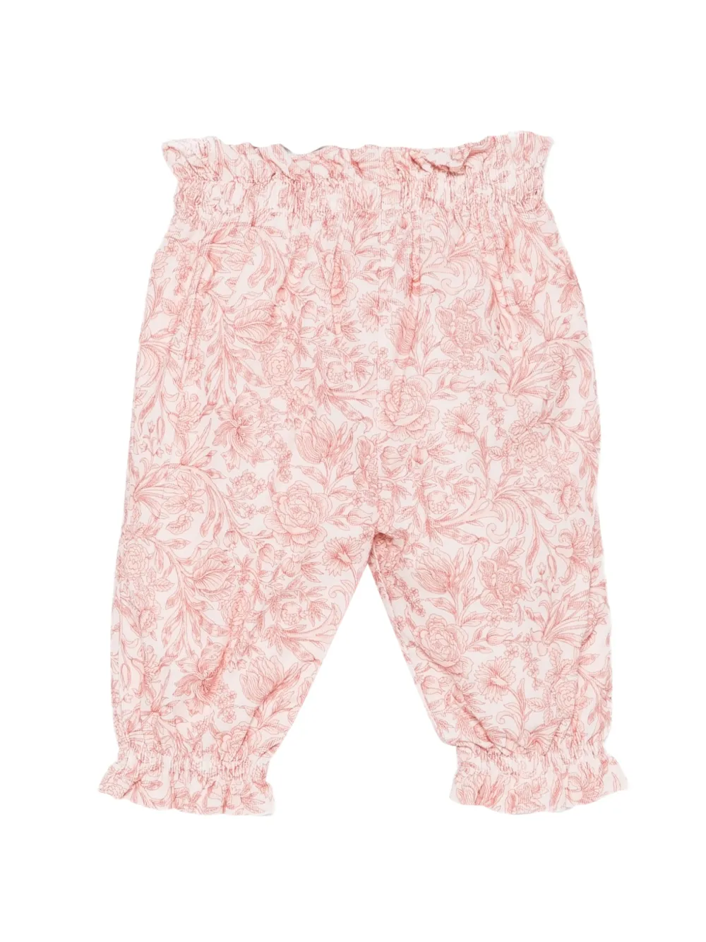 Patachou floral-print ruffled trousers - Rose Patachou floral-print ruffled trousers - Rose