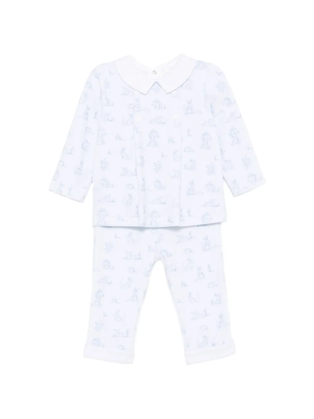 Patachou graphic-print peter pan collar tracksuit set - Bianco