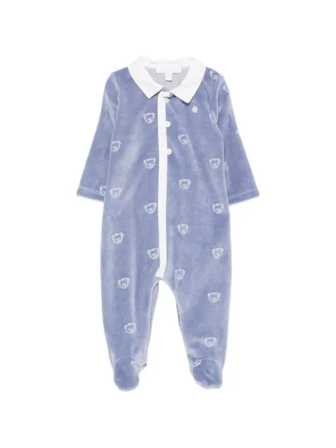 Patachou bear-print velvet-effect pyjama