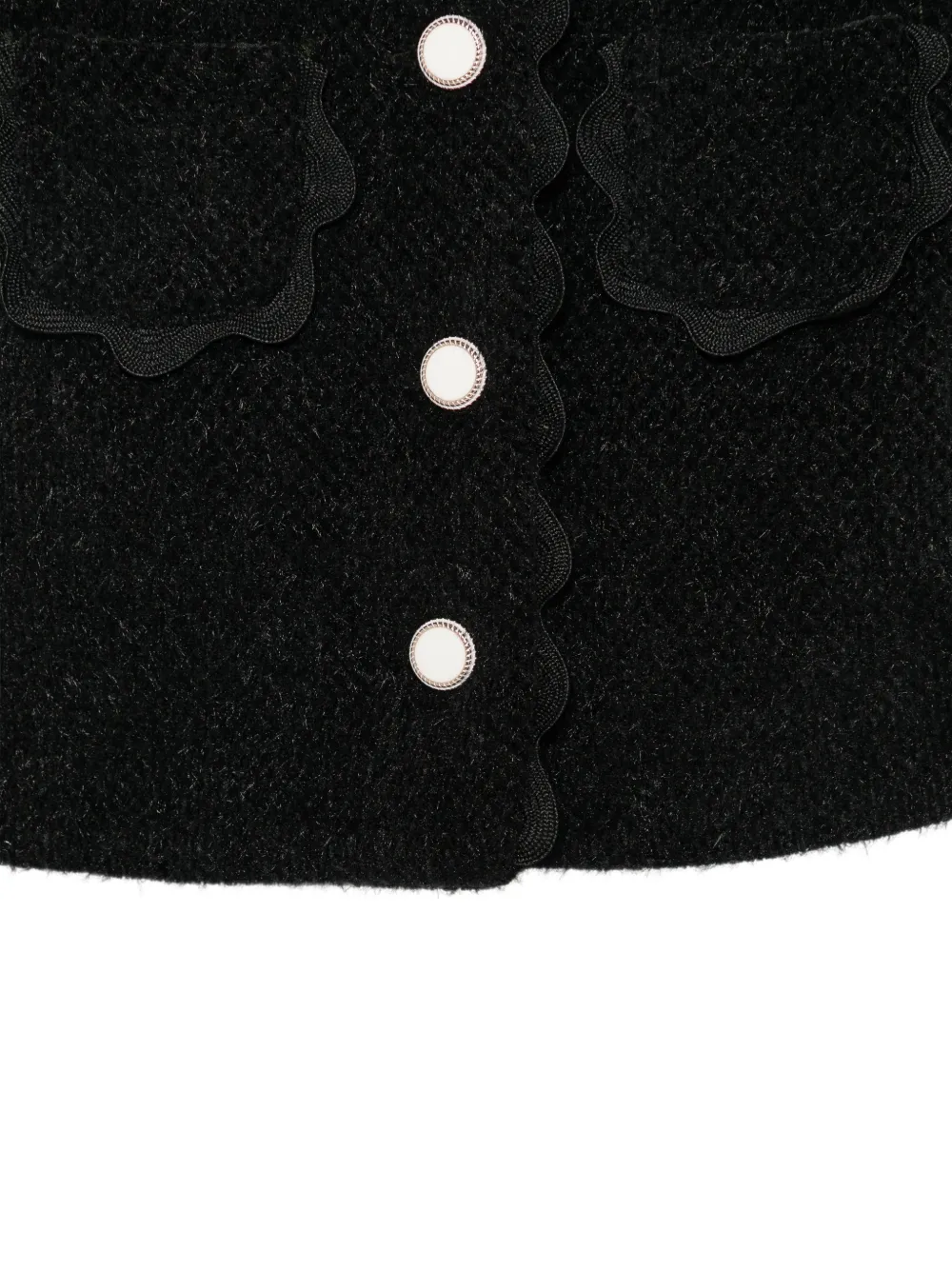 Patachou scalloped-trim bouclé jacket Zwart