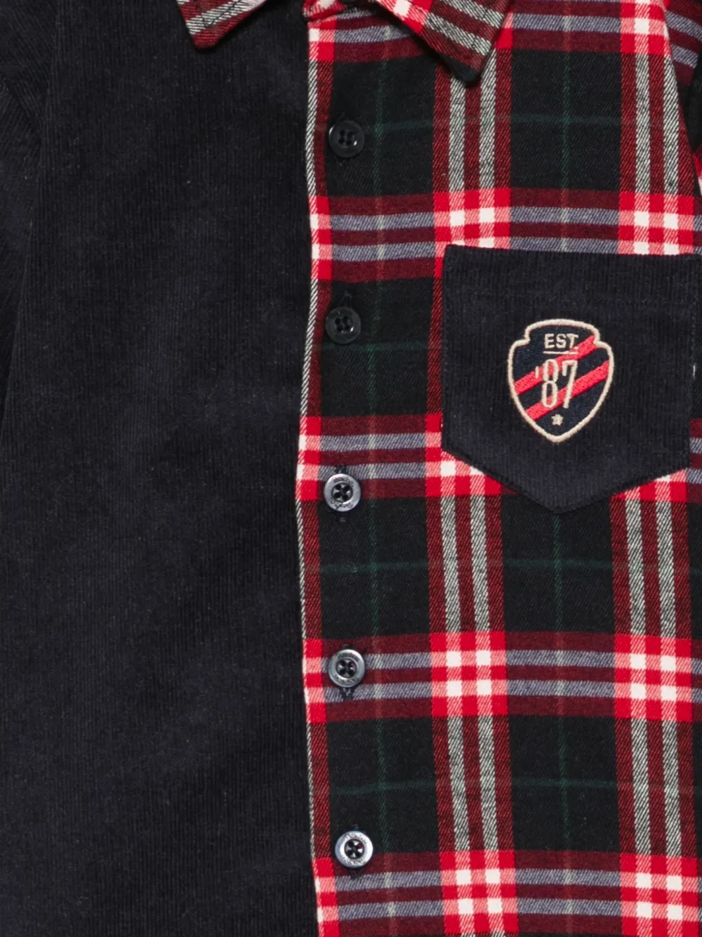 Patachou Balmoral Tartan ribfluwelen shirt Blauw