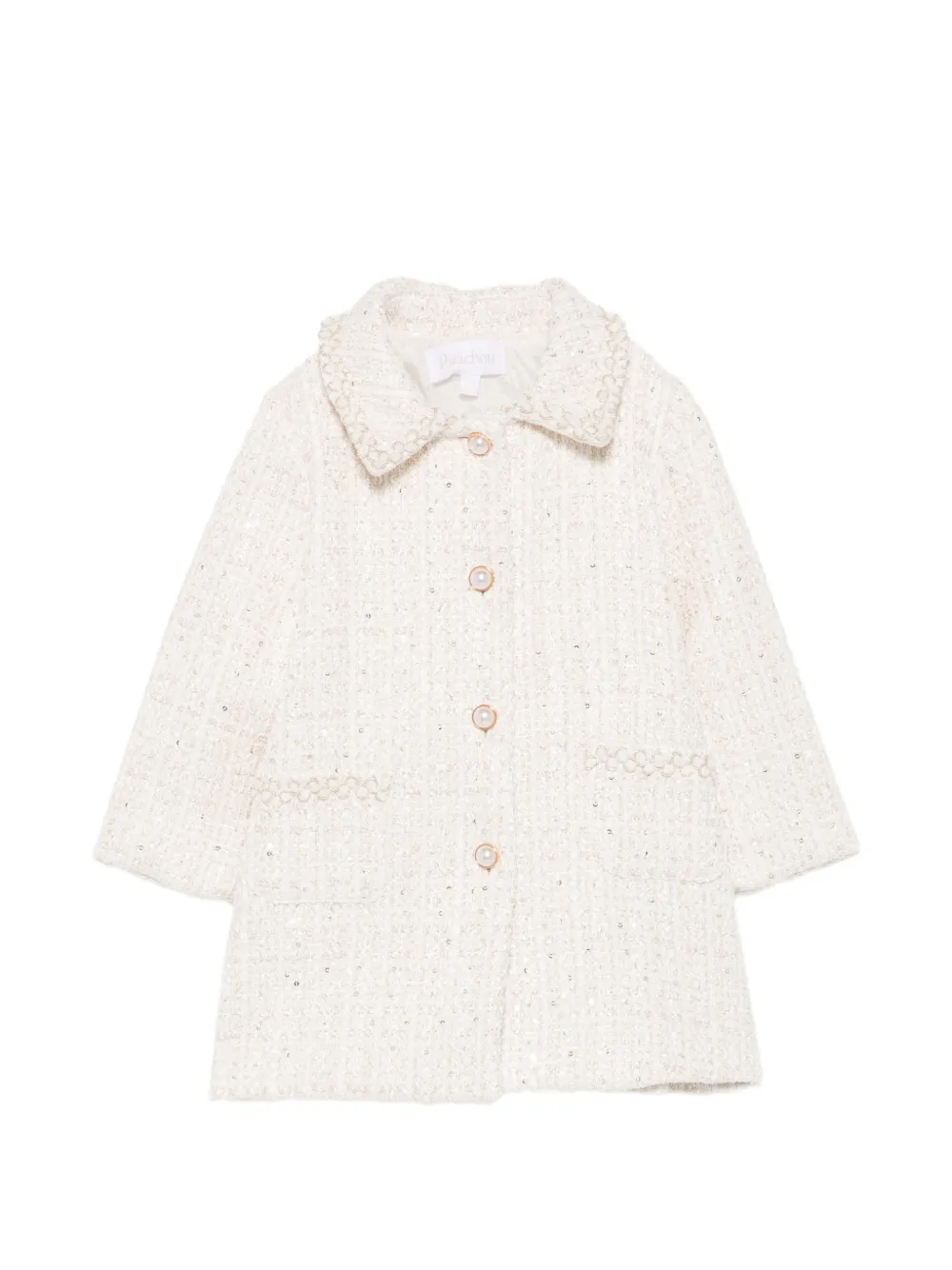 Patachou sequin-embellished tweed jacket - Blanc Patachou sequin-embellished tweed jacket - Blanc