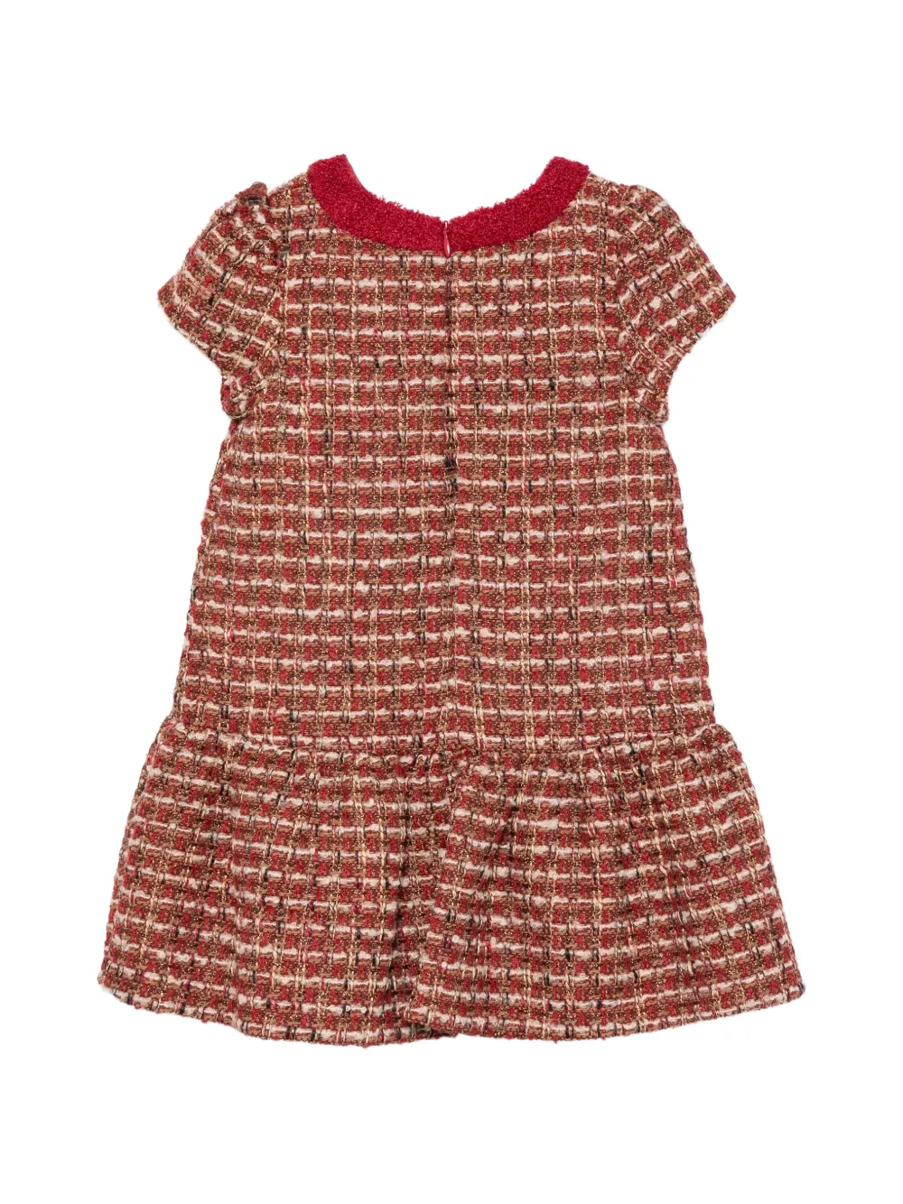 Patachou Tweed jurk met ruches Rood