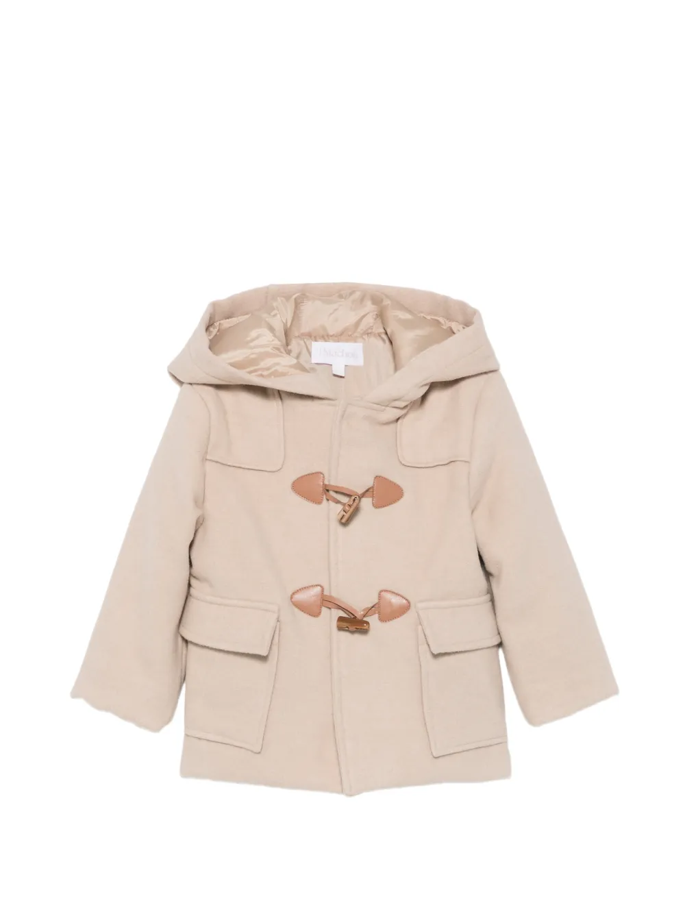 Patachou toggle-fastening hooded coat - Tons neutres