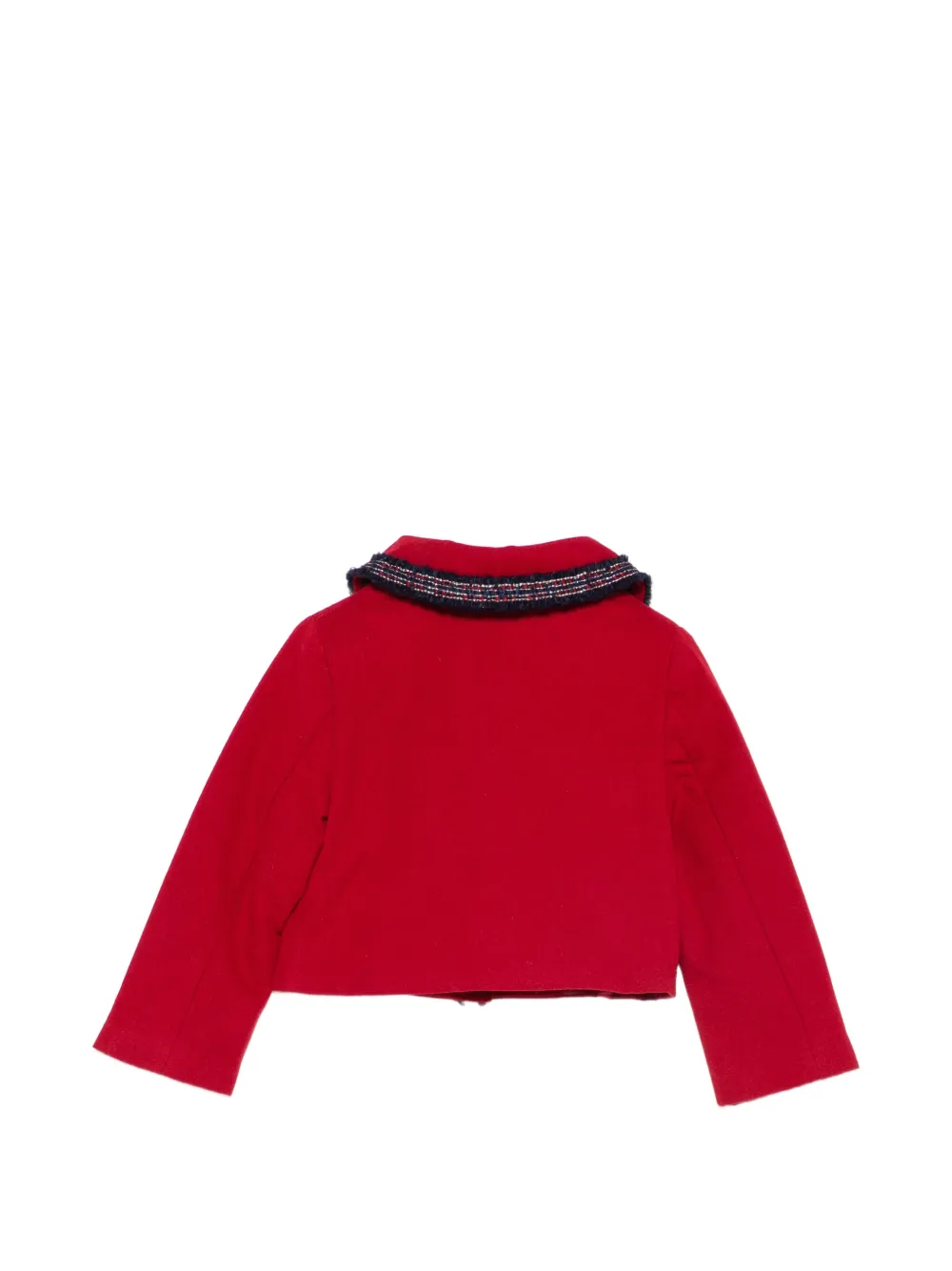 Patachou tweed-trim button-up jacket Rood
