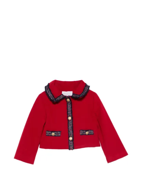 Patachou tweed-trim button-up jacket