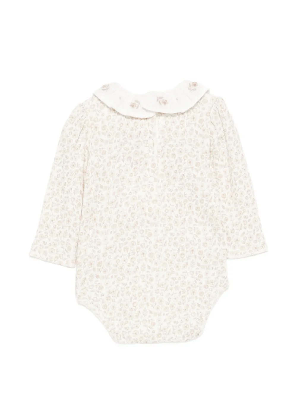 Patachou Romper met bloemenprint en ruches Beige