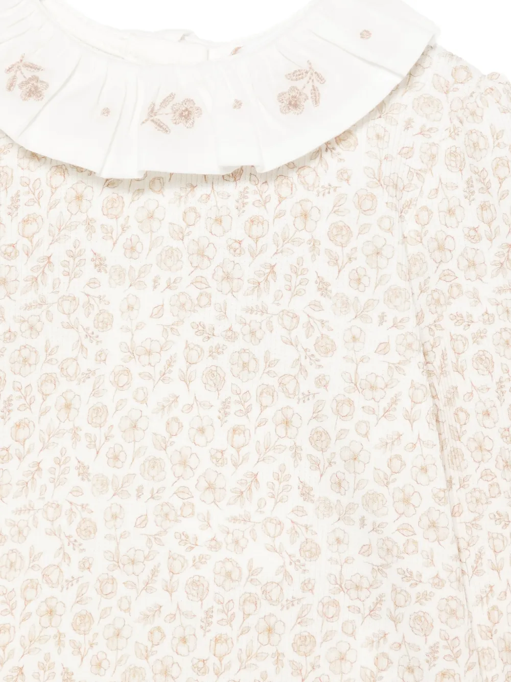 Patachou Romper met bloemenprint en ruches Beige