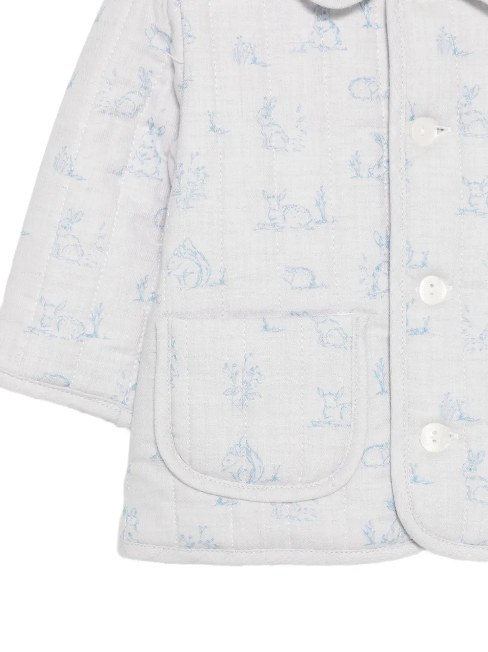 Patachou Toile de Jouy quilted jacket Blauw