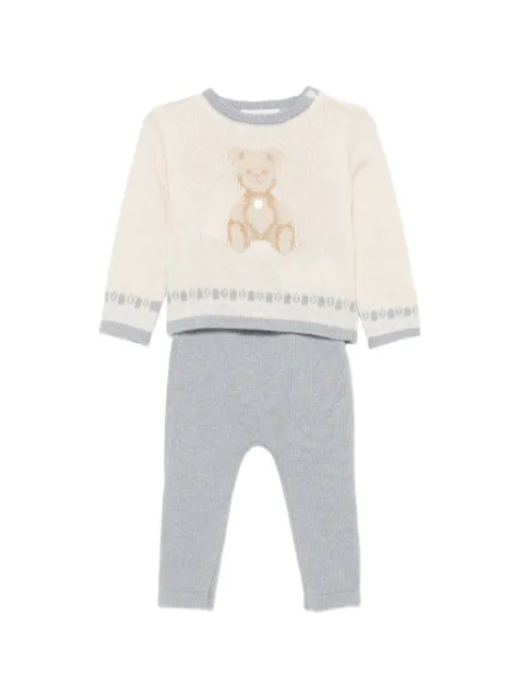 Patachou teddy-bear intarsia-knit trouser set