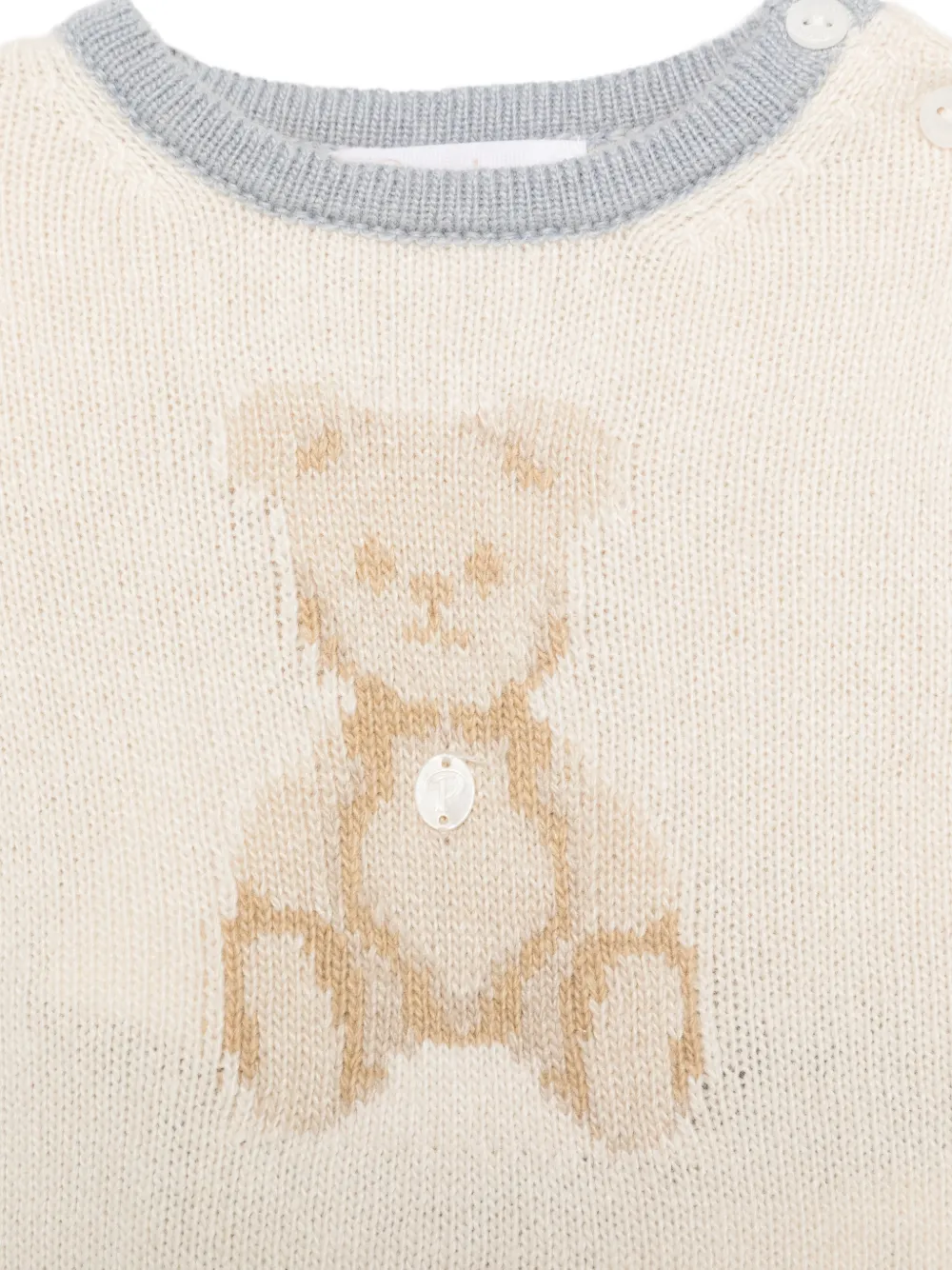 Patachou teddy-bear intarsia-knit trouser set Blauw