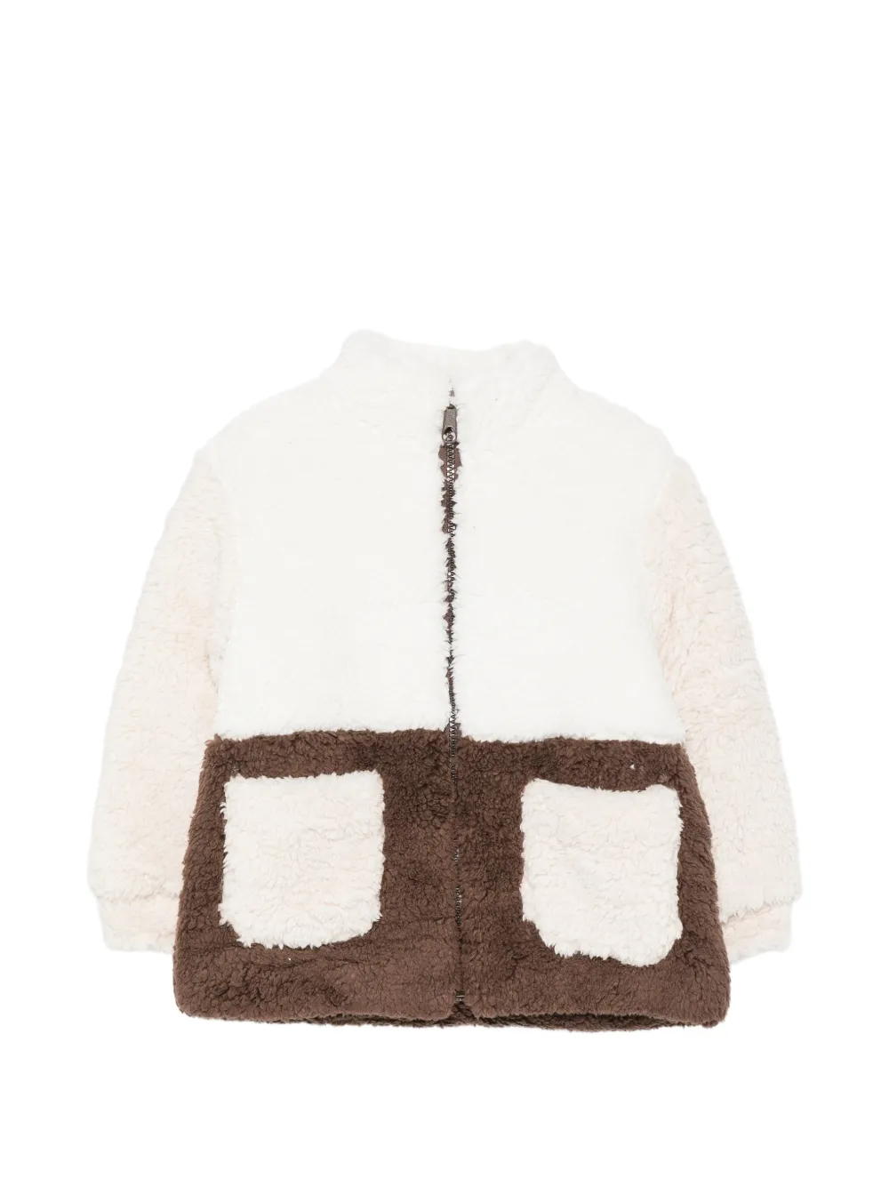 Patachou colour-block fleece jacket - Weiß
