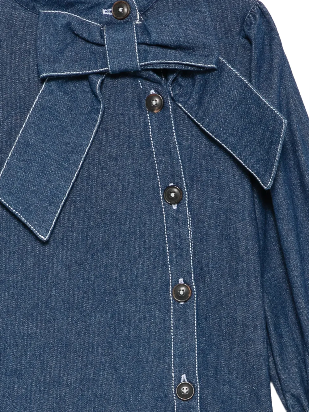 Patachou Shirt met ruches aan de manchetten en strikdetail Blauw