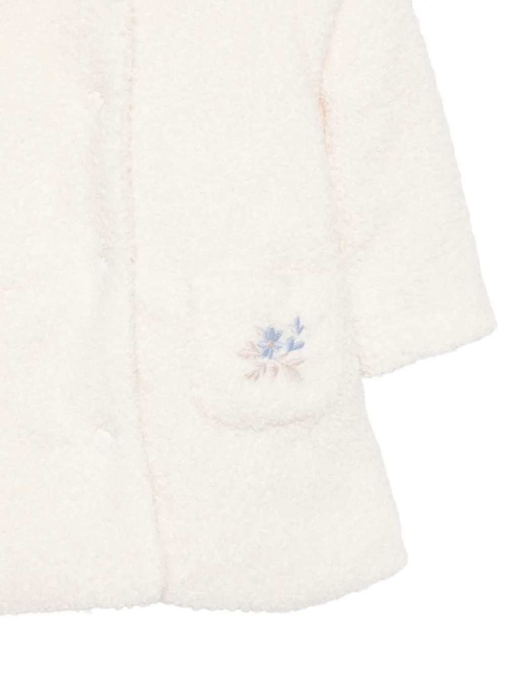 Patachou floral-embroidered hooded jacket Wit