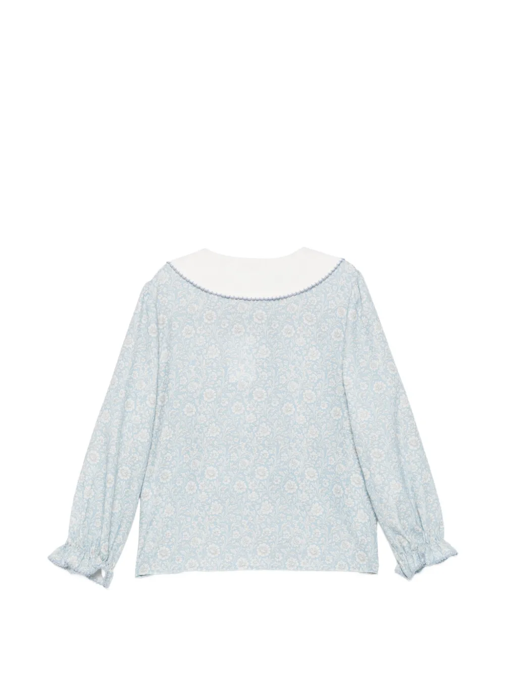 Patachou Blouse met Peter Pan-kraag en bloemen-print Blauw