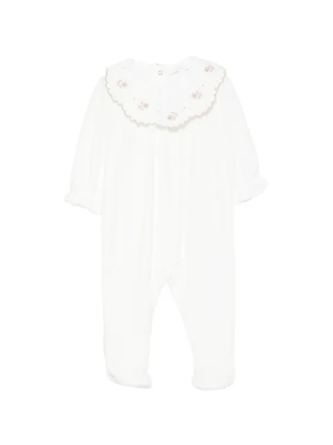 Patachou pijama con bordado floral y cuello festoneado